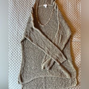 Pure Jill Open Knit Sweater with Hood